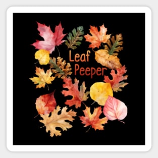 Watercolor Leaf Peeper Magnet